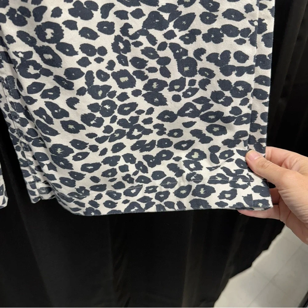 Zara Black and Cream Animal Print Pants